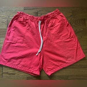 Vintage Red Drawstring Pull On Cotton Shorts May fit Sz XL
